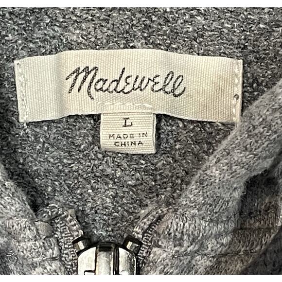 Madewell Full-Zip Hoodie Sweatshirt Women’s Size Large Gray Cozy Loungewear - Picture 12 of 13